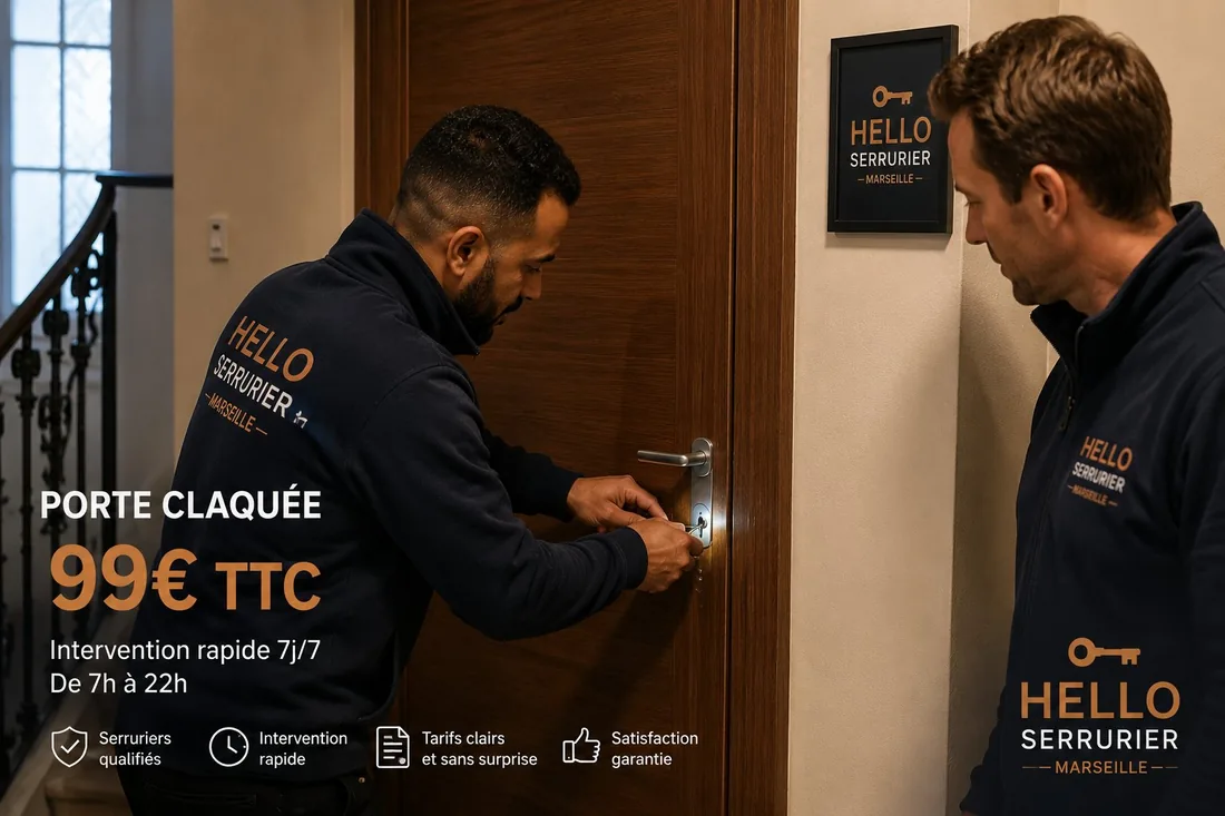 Serrurier Marseille — dépannage de porte claquée 99€ par Hello Serrurier